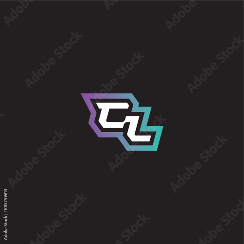 gaming monogram logo dynamic and bold concept CL modern esport letter