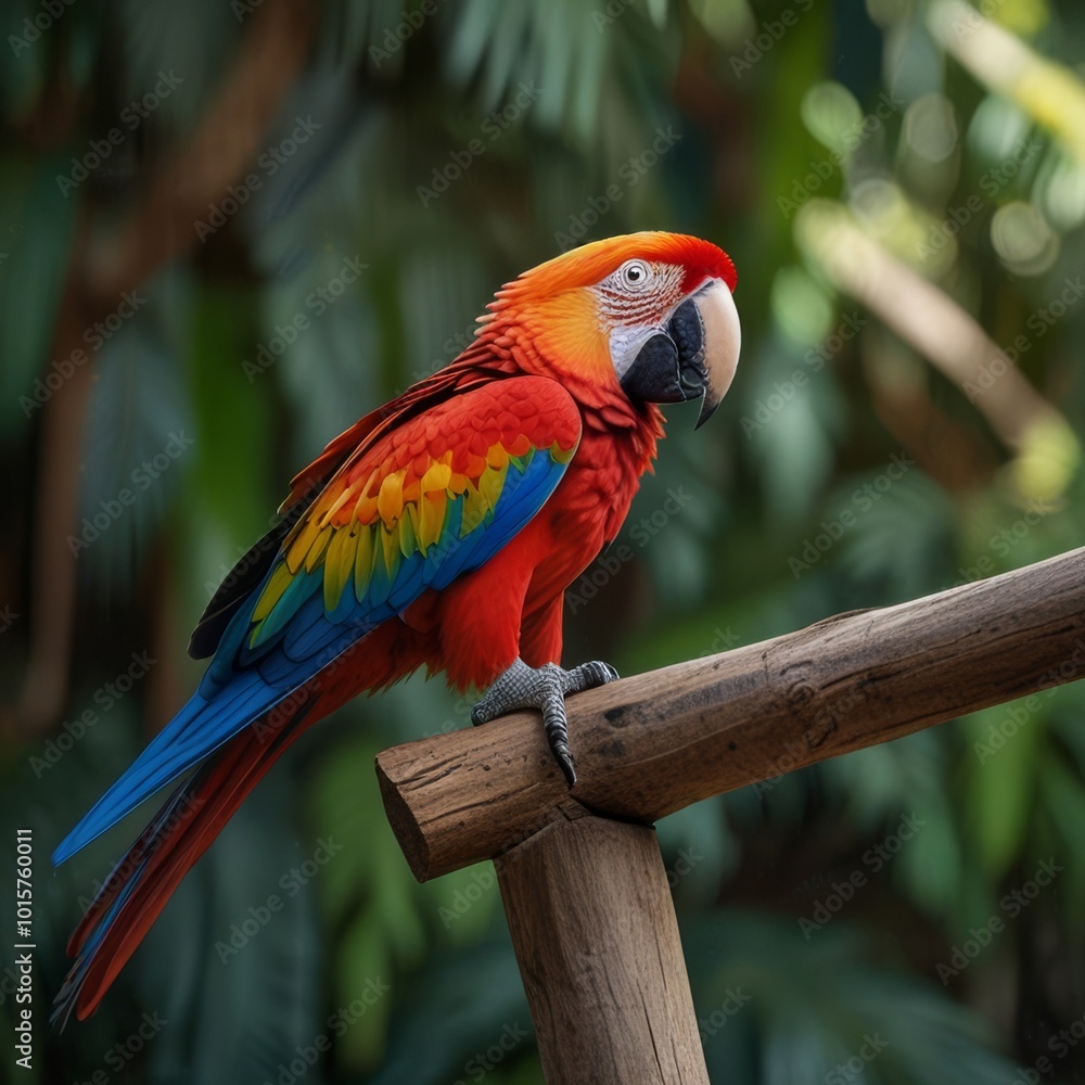 Obraz premium Close Up Portrait of a Vibrant Macaw