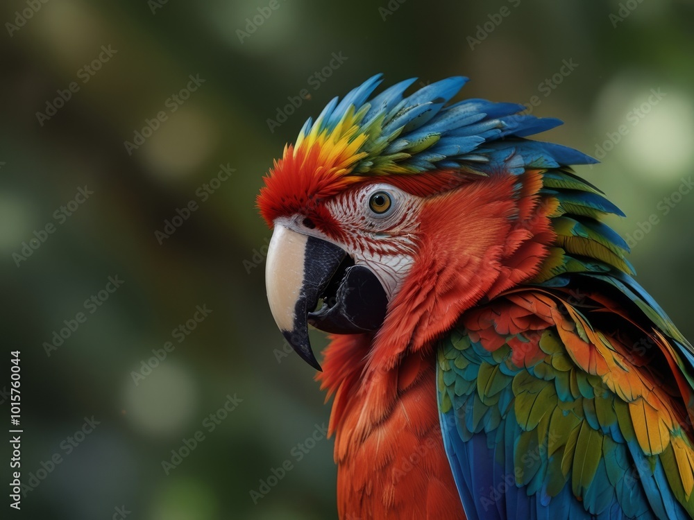 Close Up Portrait of a Vibrant Macaw Close Up Portrait of a Vibrant Macaw