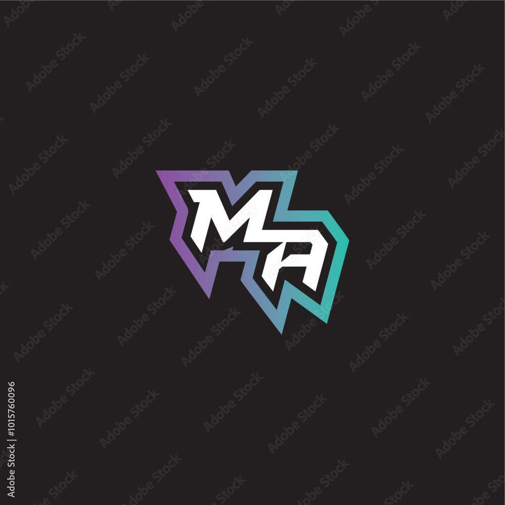 gaming monogram logo dynamic and bold concept MA modern esport letter gaming monogram logo dynamic and bold concept MA modern esport letter