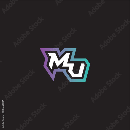 gaming monogram logo dynamic and bold concept MV modern esport letter