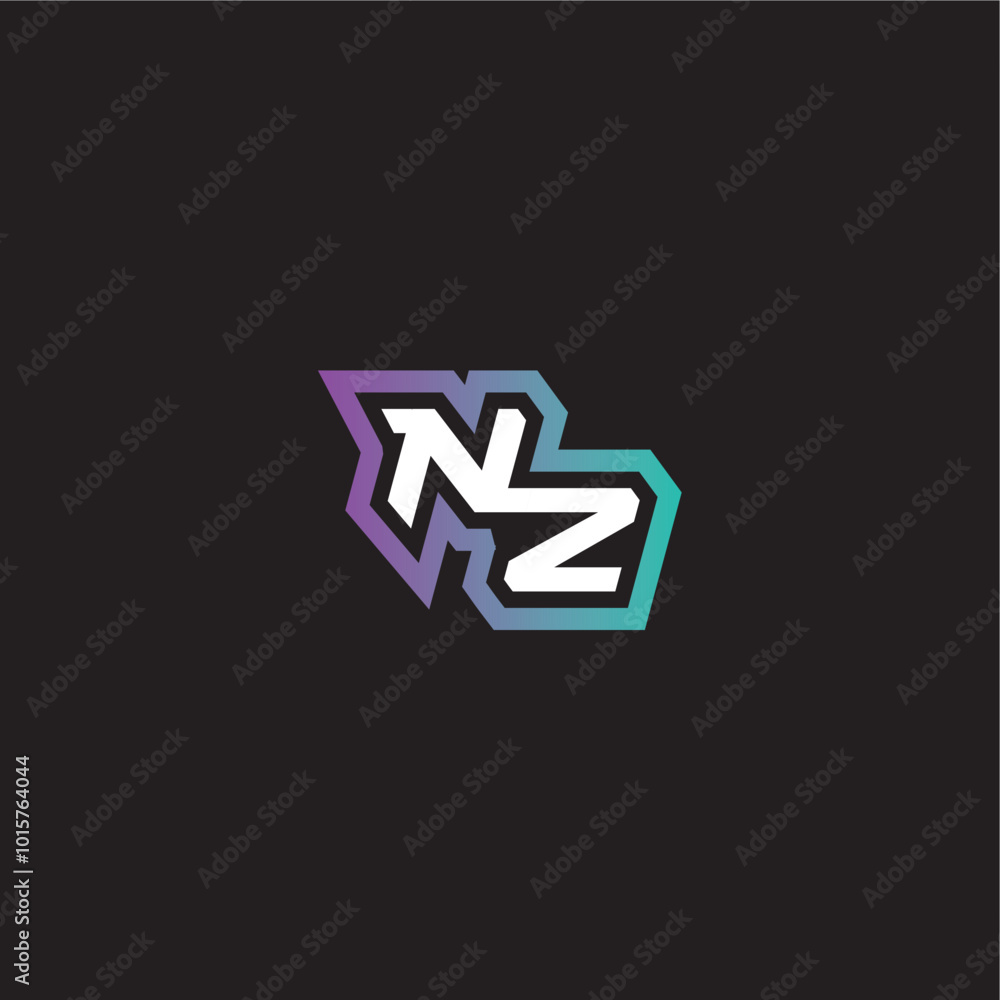 gaming monogram logo dynamic and bold concept NZ modern esport letter gaming monogram logo dynamic and bold concept NZ modern esport letter