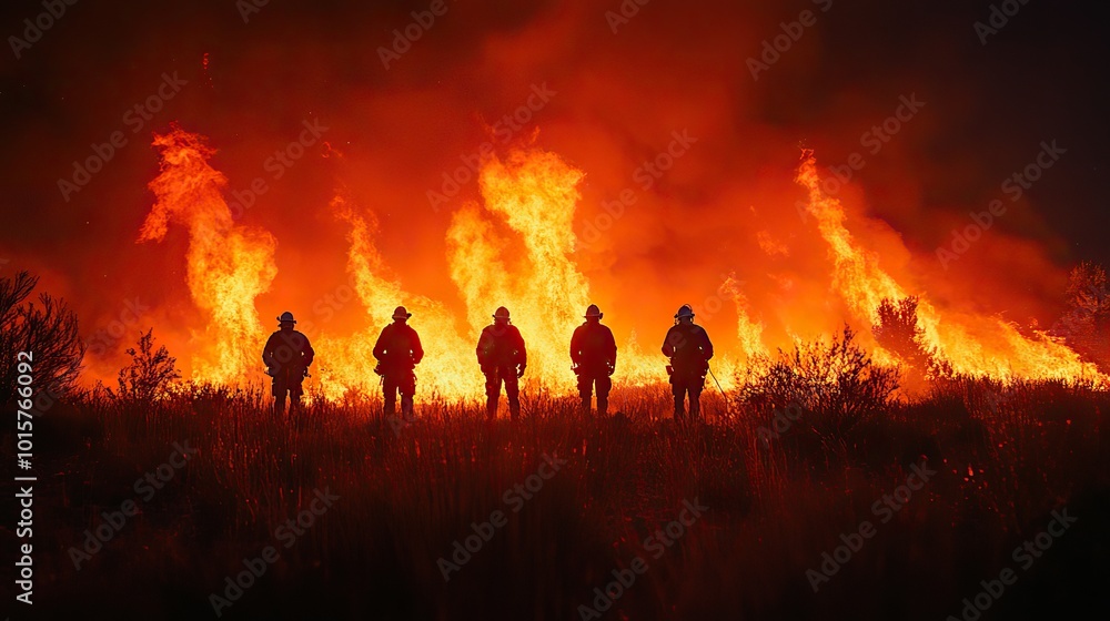 Fototapeta premium A business meeting addresses the global wildfire crisis and its impact on future climate strategies.