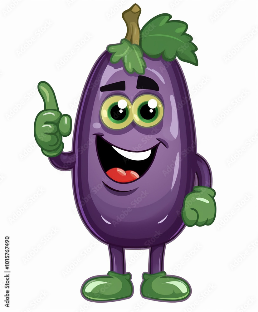 Fototapeta premium Cartoon Eggplant