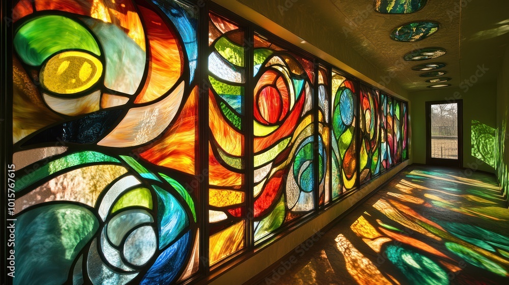 Fototapeta premium Stained Glass Corridor