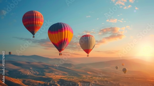 Hot Air Balloons Soaring Above the Landscape