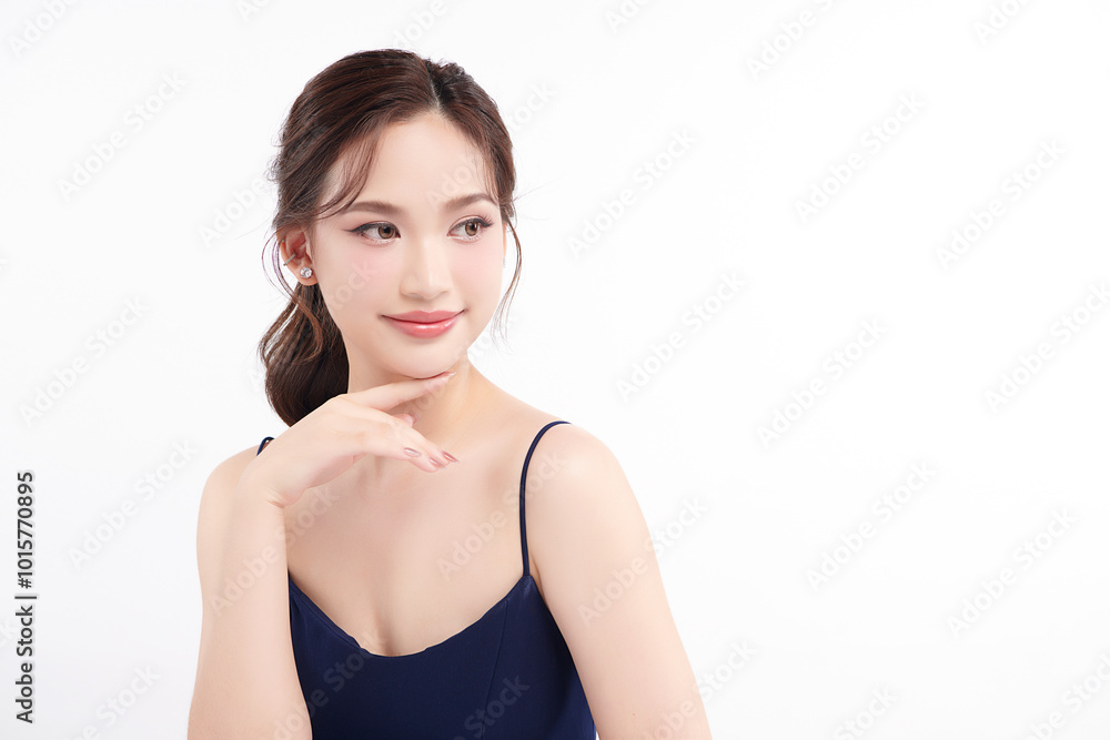 Beautiful young asian woman with clean fresh skin on white background, Face care, Facial treatment, Cosmetology, beauty and spa, Asian women portrait. Beautiful young asian woman with clean fresh skin on white background, Face care, Facial treatment, Cosmetology, beauty and spa, Asian women portrait.