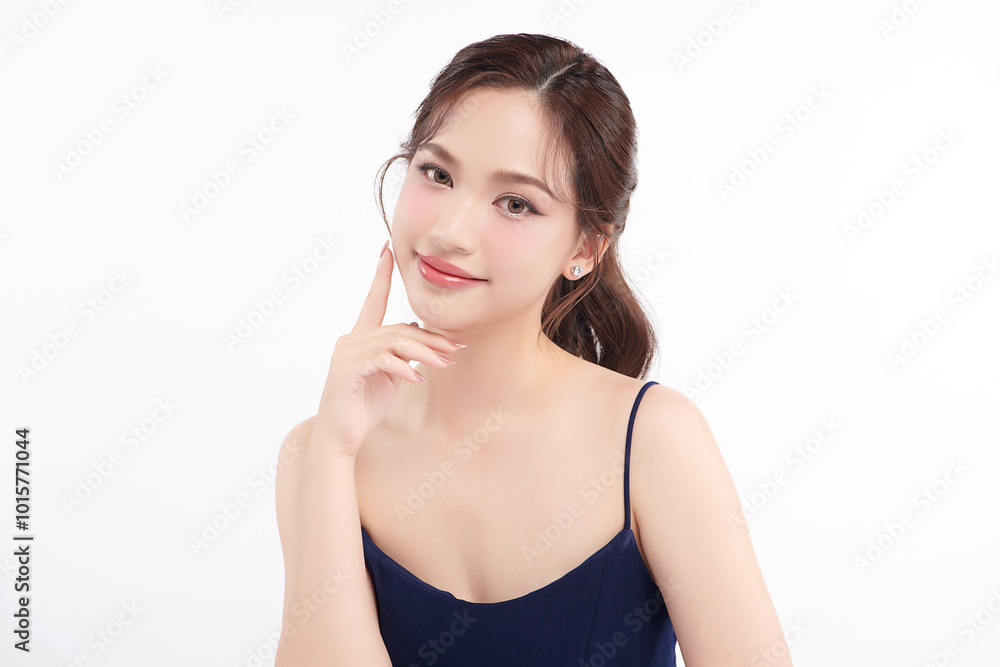 Beautiful young asian woman with clean fresh skin on white background, Face care, Facial treatment, Cosmetology, beauty and spa, Asian women portrait. Beautiful young asian woman with clean fresh skin on white background, Face care, Facial treatment, Cosmetology, beauty and spa, Asian women portrait.