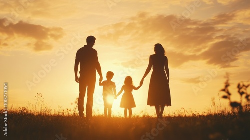 Wallpaper Mural Family Silhouette at Sunset Torontodigital.ca