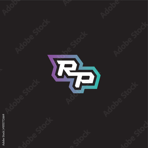 gaming monogram logo dynamic and bold concept RP modern esport letter