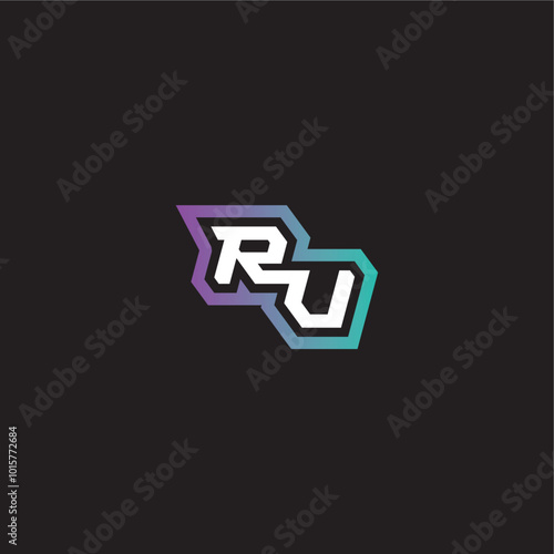 gaming monogram logo dynamic and bold concept RV modern esport letter