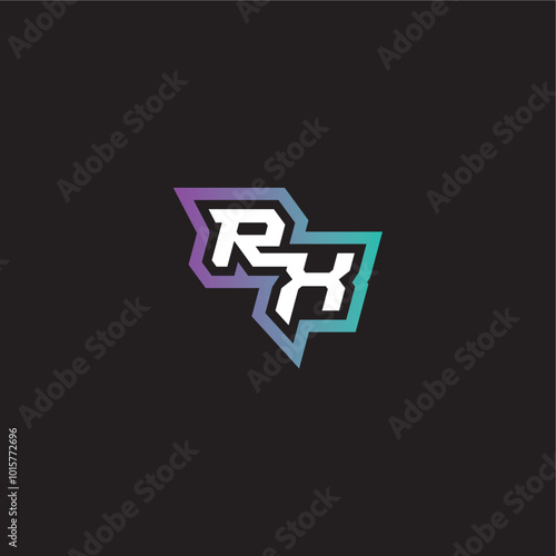 gaming monogram logo dynamic and bold concept RX modern esport letter