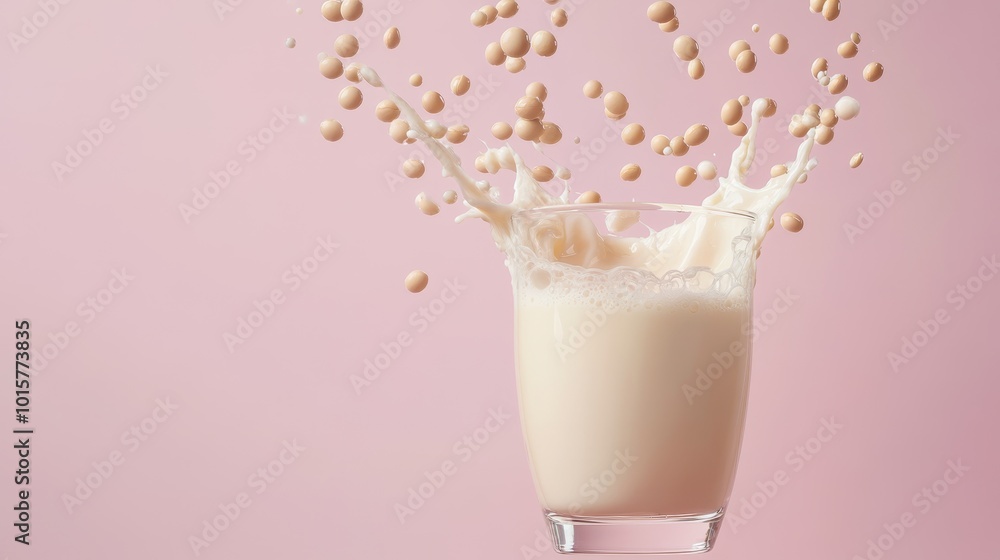 Soy milk. Premium drink background Soy milk. Premium drink background