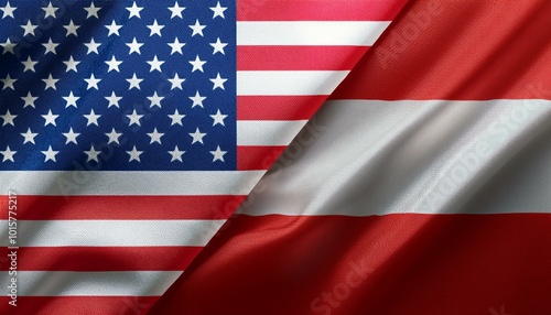 アメリカの国旗とオーストリアの国旗(America flag & Austria flag.) 