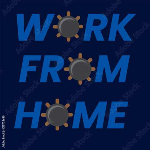 Vector design with the theme "Work From Home", displays creative elements that represent the work environment at home. Ideal for promotional materials and digital content about remote work.