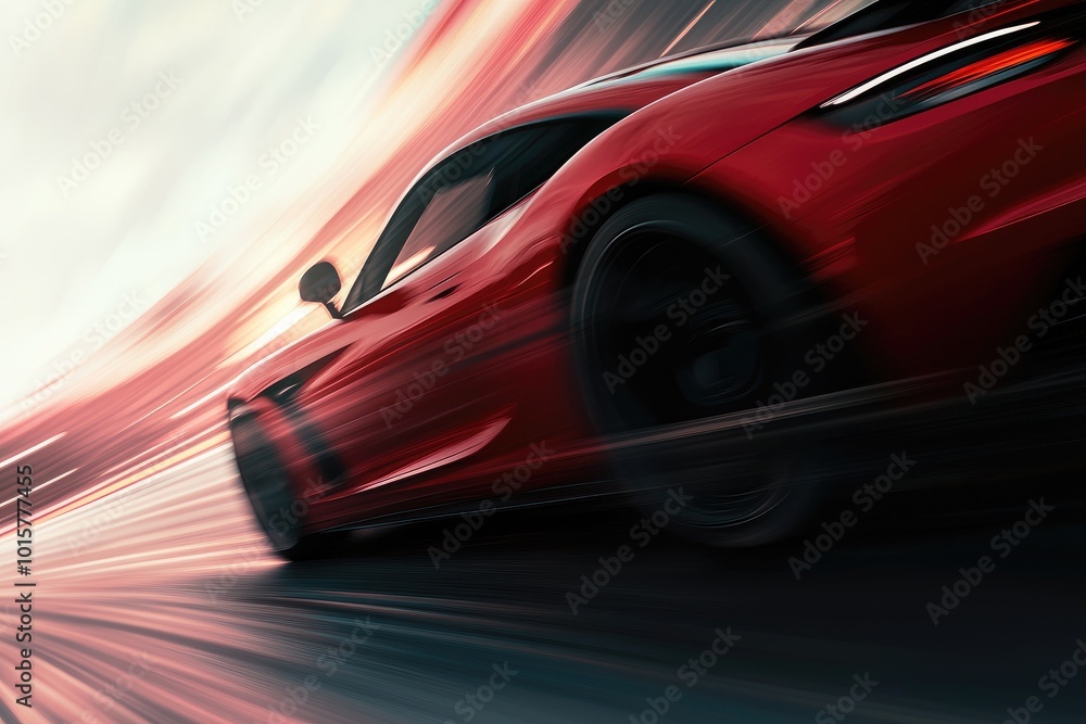 High-Speed Race Car Dashes Down the Track High-Speed Race Car Dashes Down the Track
