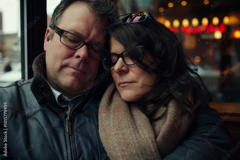 Portrait of a beautiful middle-aged couple in the city. Portrait of a beautiful middle-aged couple in the city.