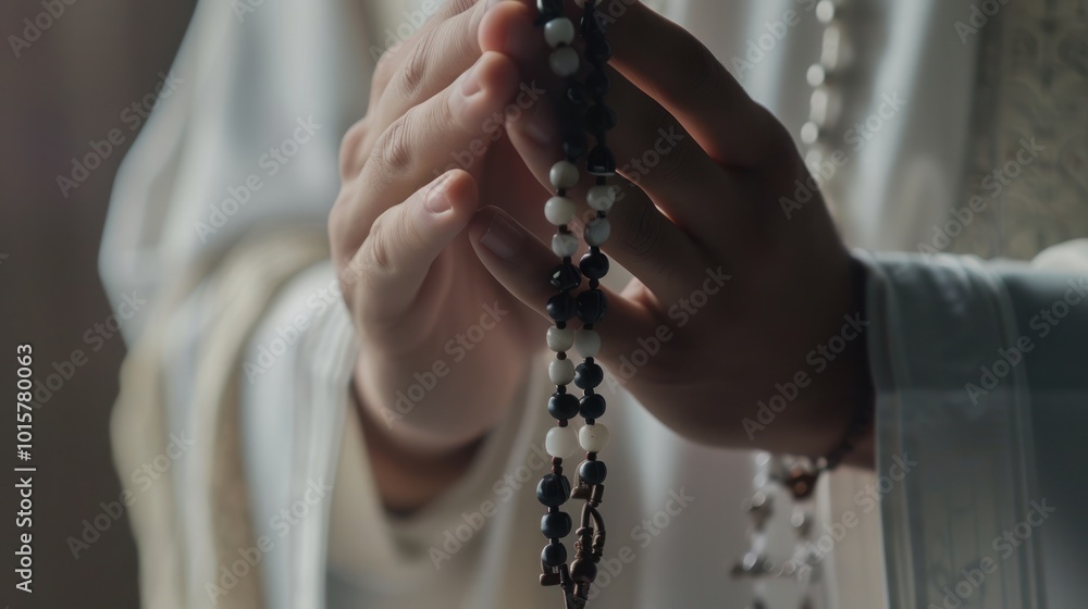 Praying Hands with Rosary Beads Praying Hands with Rosary Beads