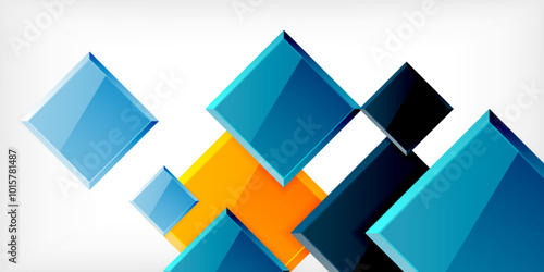 Free Download Colorful squares with reflections abstract background design. Vector Illustration For Wallpaper, Banner, Background, Card, Book Illustration, landing page - GFXLoad