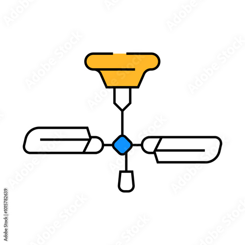 ceiling elegant fan line icon vector. ceiling elegant fan sign. isolated symbol illustration