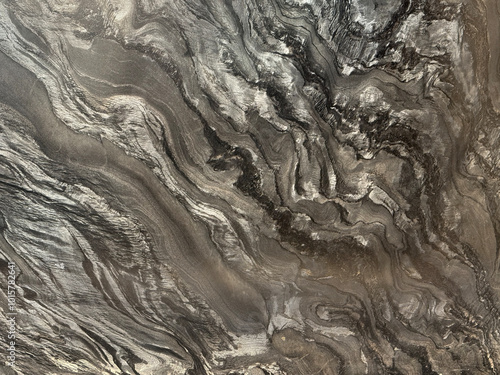 Canvastavla Natural glossy matte black and white marble slab pattern