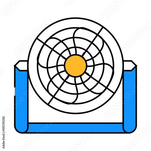 fan electric cooling device line icon vector. fan electric cooling device sign. isolated symbol illustration