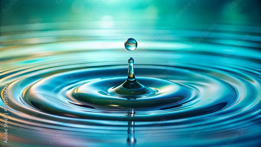 A single drop of water creates a circular ripple pattern, showcasing the beauty of nature's simplicity A single drop of water creates a circular ripple pattern, showcasing the beauty of nature's simplicity
