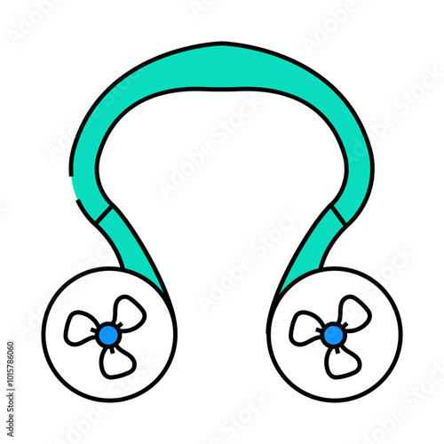 neck fan line icon vector. neck fan sign. isolated symbol illustration