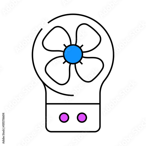 electronic fan gadget line icon vector. electronic fan gadget sign. isolated symbol illustration