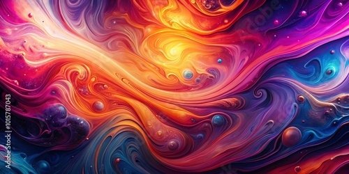 A Cosmic Dance of Vivid Hues and Swirling Patterns, Captured in a Symphony of Color