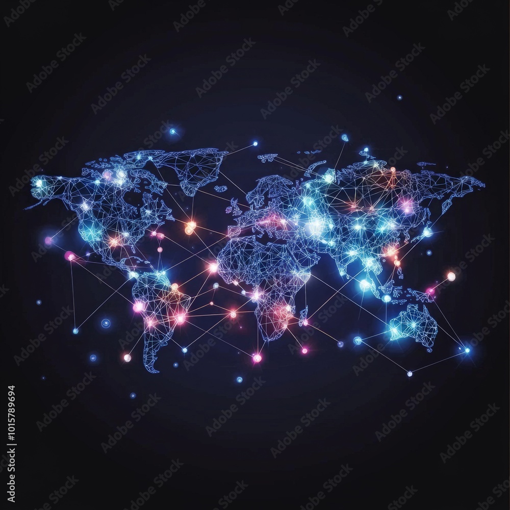 Obraz premium Elegant Global Business Network: A Moderate Vector Design