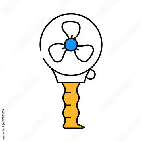 handle fan line icon vector. handle fan sign. isolated symbol illustration