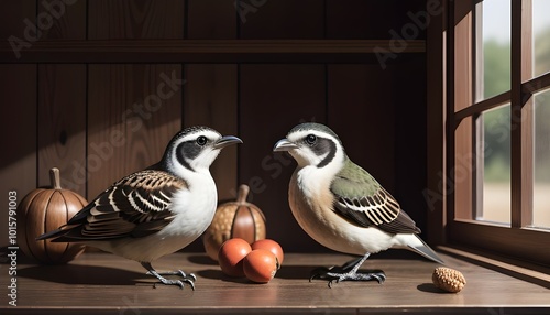 鳥と木の実 photo