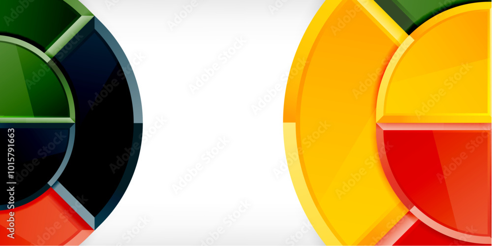 Abstract background - circles and round triangles with 3d effect. Vector Illustration For Wallpaper, Banner, Background, Card, Book Illustration, landing page Abstract background - circles and round triangles with 3d effect. Vector Illustration For Wallpaper, Banner, Background, Card, Book Illustration, landing page