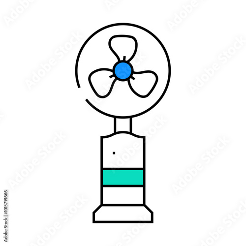 floor fan line icon vector. floor fan sign. isolated symbol illustration