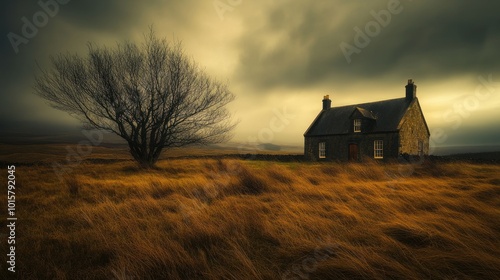 Lone House on a Windy Moor
