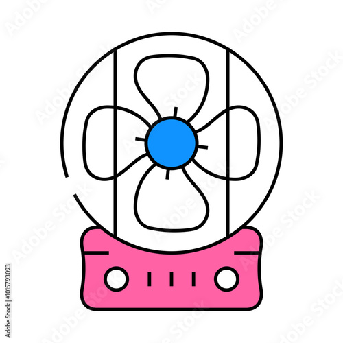 fan electronic device line icon vector. fan electronic device sign. isolated symbol illustration