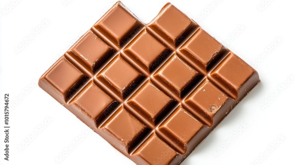 A photostock images of milk chocolate pieces arranged symmetrically on a clean white background A photostock images of milk chocolate pieces arranged symmetrically on a clean white background