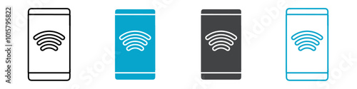 nfc icon vector line design