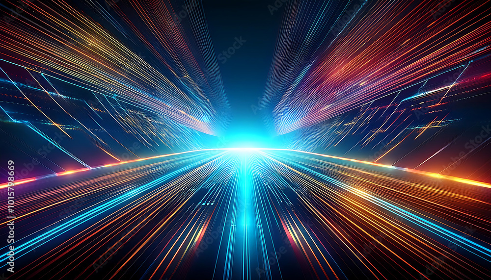 Obraz premium futuristic technology lines background with light effect