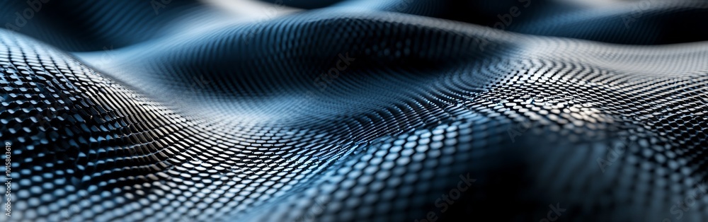 Close-up view of textured blue fabric showcasing intricate patterns and folds during early morning light Close-up view of textured blue fabric showcasing intricate patterns and folds during early morning light