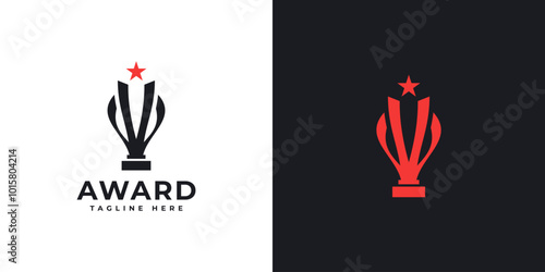 trophy logo vector illustration, winner award logo template