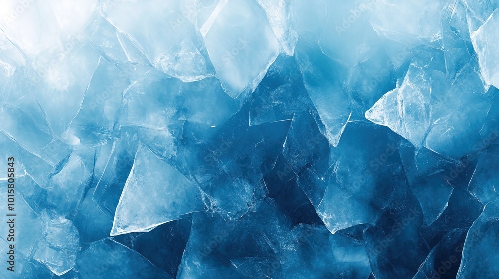Obraz premium Ice texture cracks abstract background winter ice transparent blue 