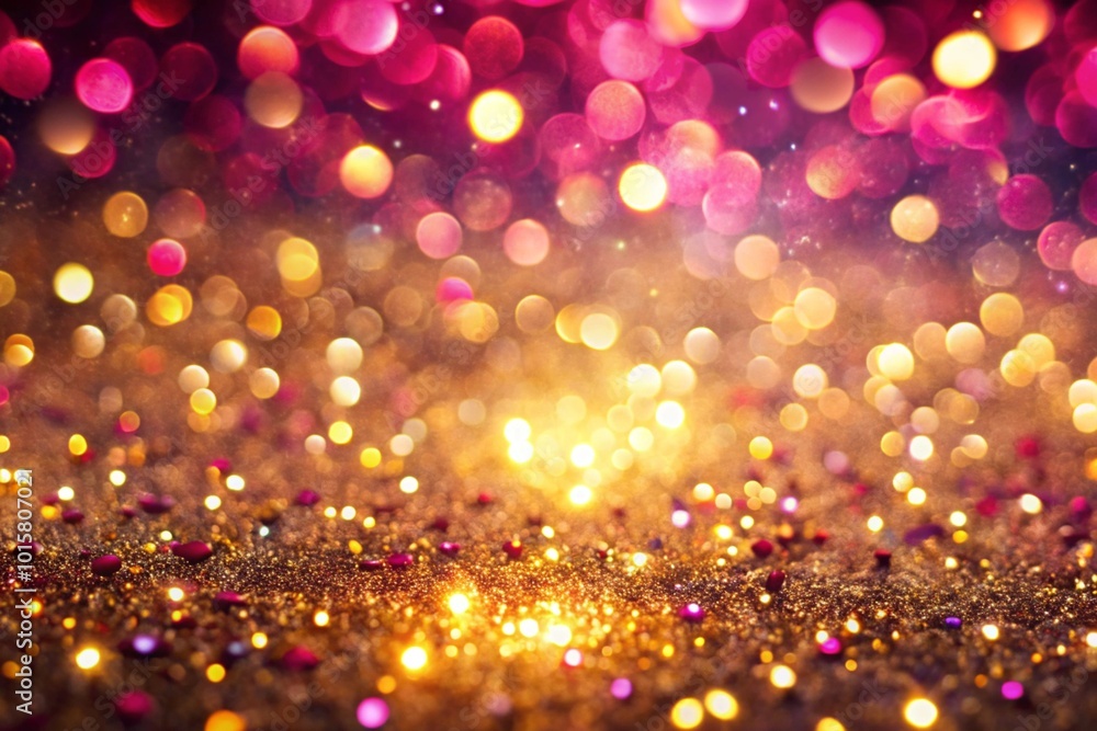 A bright and colorful background with many small, round, and shiny gold A bright and colorful background with many small, round, and shiny gold