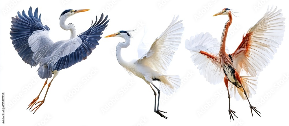 Obraz premium Three Herons in Flight