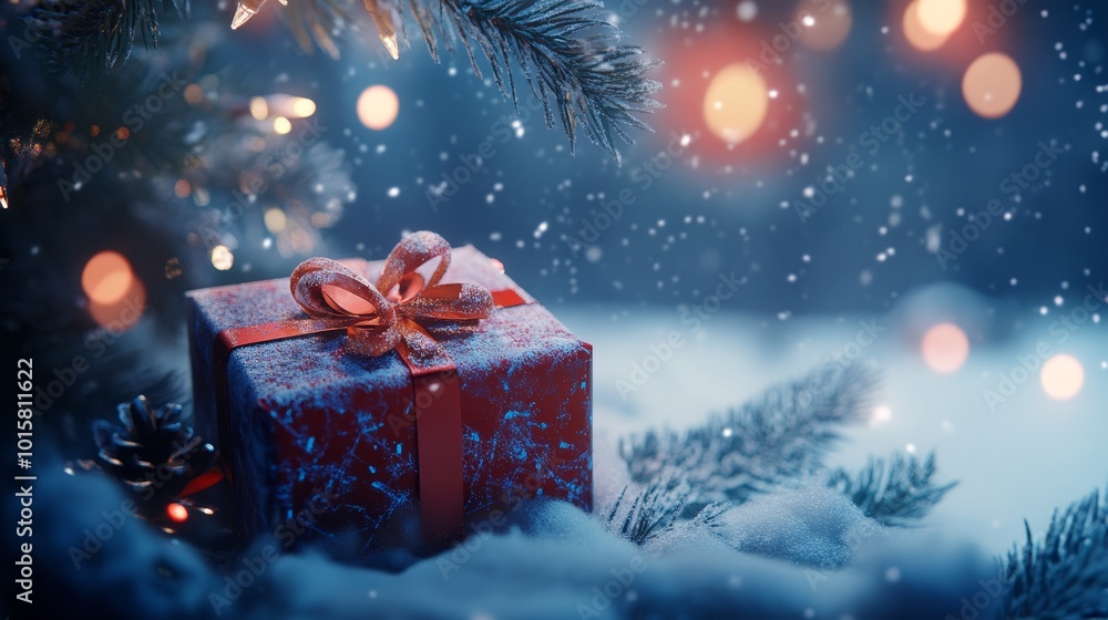Gift box under Christmas tree Gift box under Christmas tree