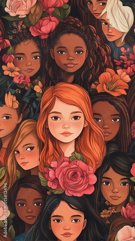 Obraz premium Celebrate International Day of the Girl by highlighting the importance of empowering young girls, for gender equality, and addressing challenges they face around the world 