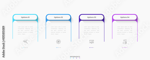 Vector Infographic label design template with icons and 4 options or steps. Can be used for process diagram, presentations, workflow layout, banner, flow chart, info graph.