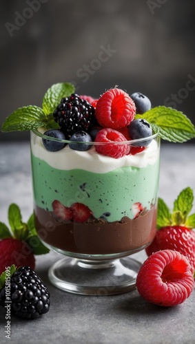 Wallpaper Mural Ice Cream and Berry Dessert with Whipped Cream Topping Torontodigital.ca