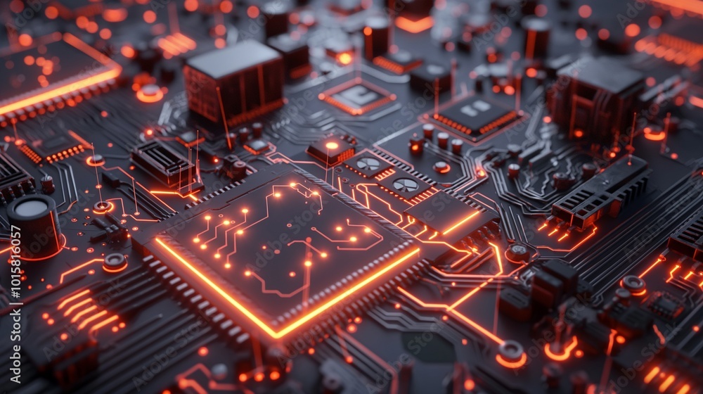 Robotic chips in conjunction with artificial intelligence AI technology. Artificial Intelligence with Human Brain Integration Robotic chips in conjunction with artificial intelligence AI technology. Artificial Intelligence with Human Brain Integration
